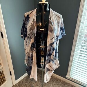 Floral Open Front Kimono Cardigan